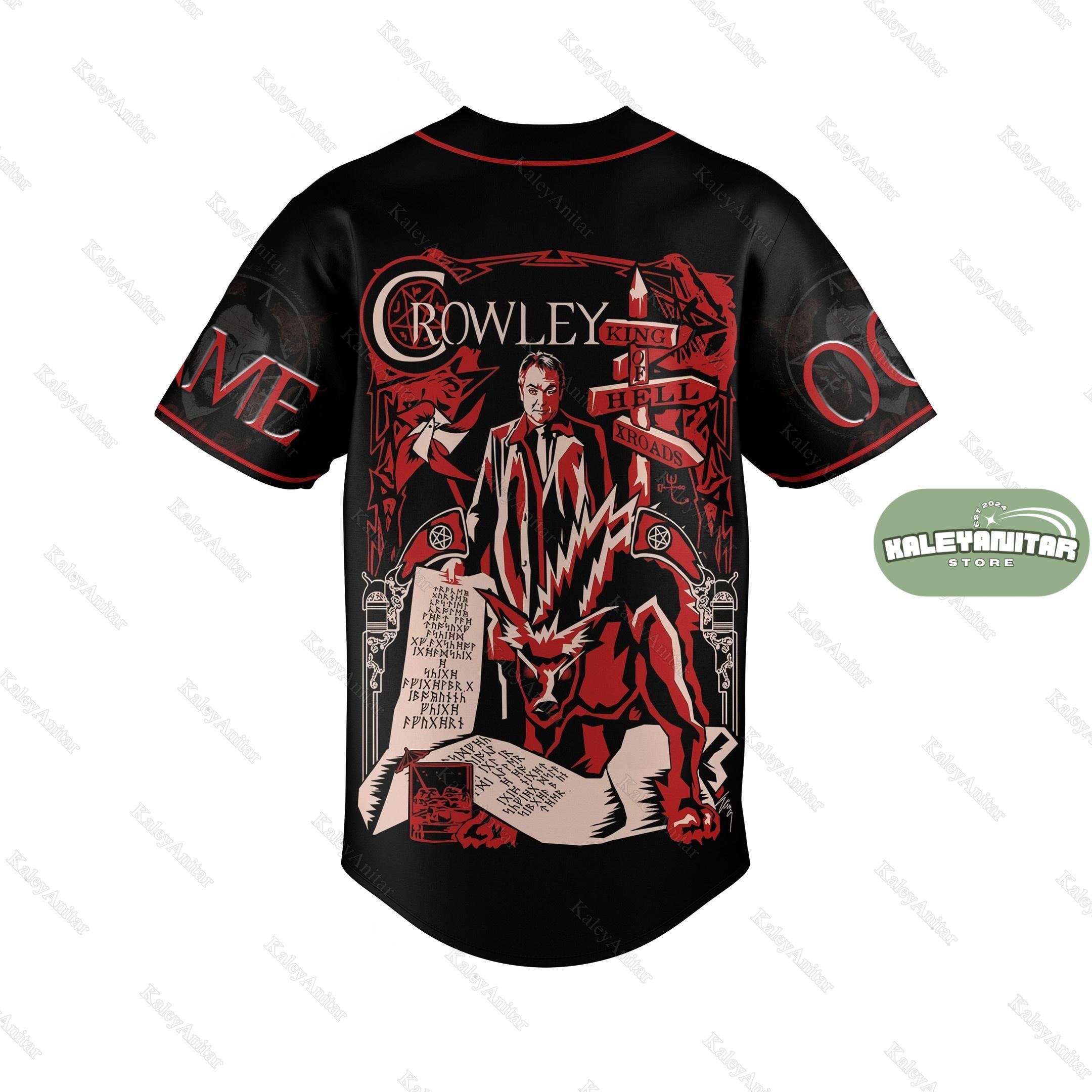 Custom Supernatural Jersey Shirt, Crowley Demon Baseball Shirt