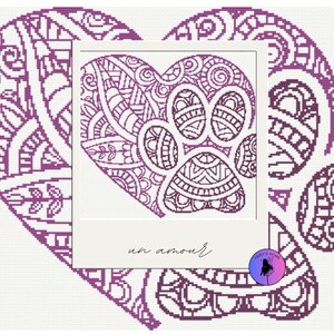 grille de point de croix un amour