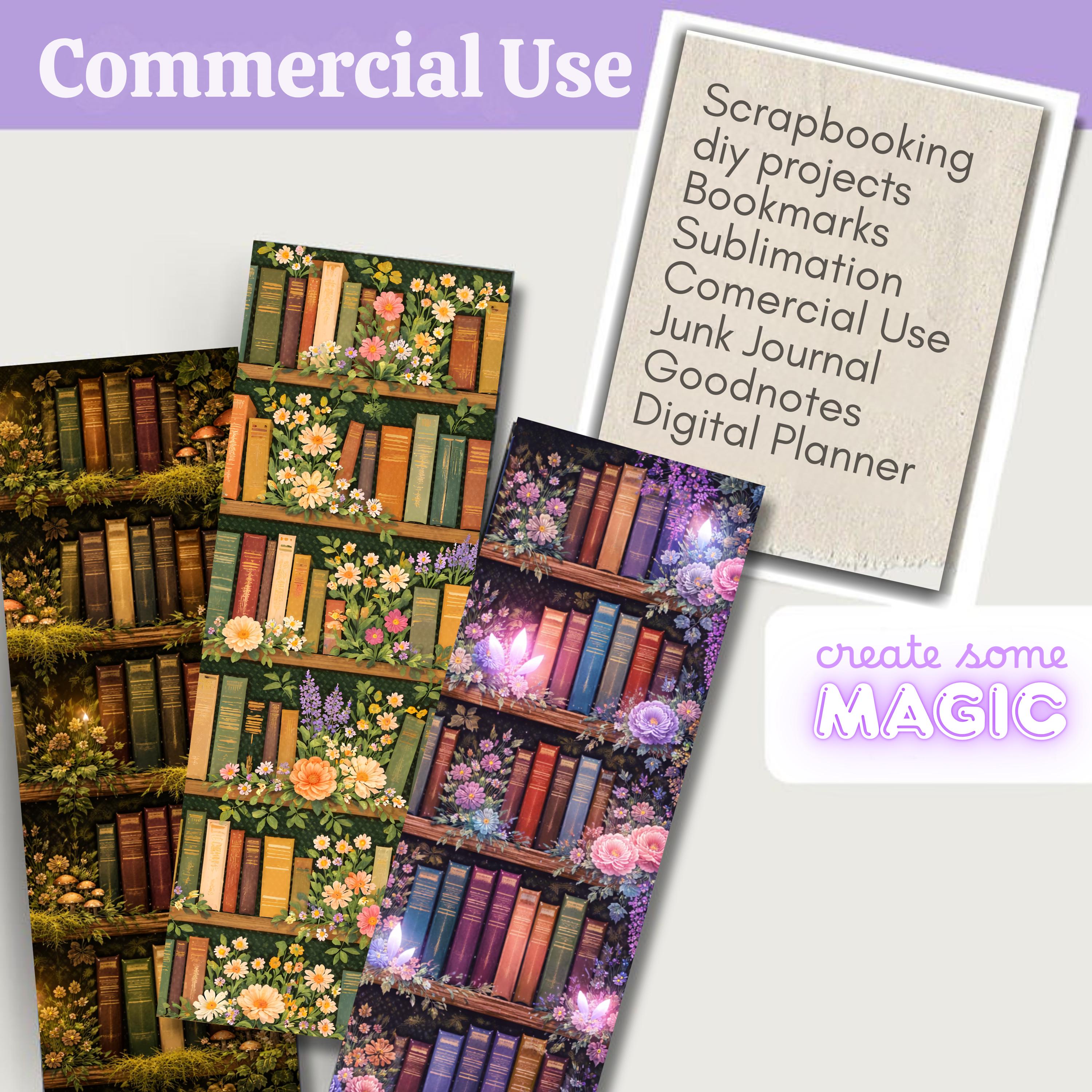 Fantasy Bookcase Bookmarks – Printable PNG Set - Etsy