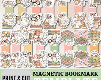 Pacchetto di modelli per segnalibri magnetici a forma di oca per Cricut: modelli stampabili fai da te, download digitale stampabile, pacchetto digitale, inclusi PNG e JPEG