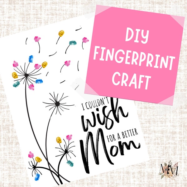 DIY Fingerprint Art | Mothers Day Fingerprint | Handprint Gifts for Mom | Mother's Day Craft | Mothers Day Card | Mother's Day Grandma Nana