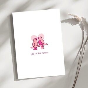 Lets do this Forever Karte Liebe Vögel Valentinstag Karte Niedlich für Freund Freundin Ehemann Frau Galentines Jubiläumskarte Liebe dich kardieren