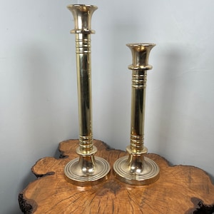 lot de 2 bougeoirs en laiton vintage