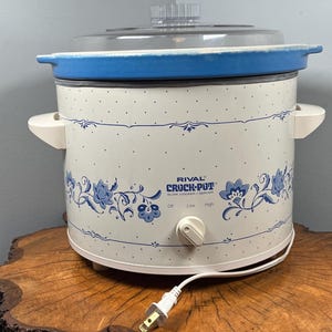 Blue Rival 6 Qt Crock-Pot Slow Cooker Removable Stoneware With Lid Model 3656