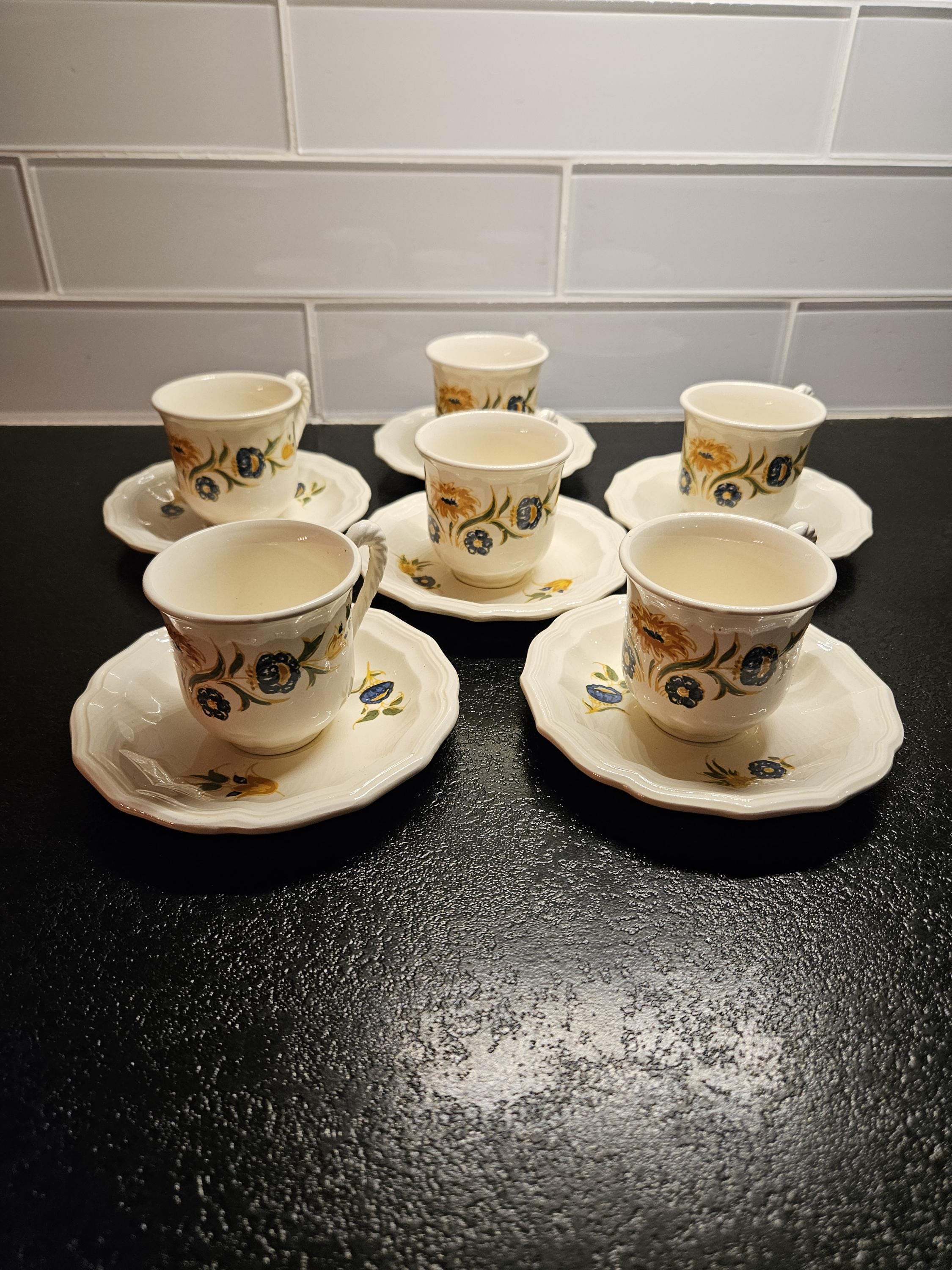フランスアンティーク　SALINS デミカップ3客セット 40231-フランスアンティーク K&G LUNEVILLE ティーカップ
