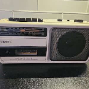 Vintage Hitachi TRK-60IC TRK-60 Weiß Radio Tape Kassettenrecorder Selten