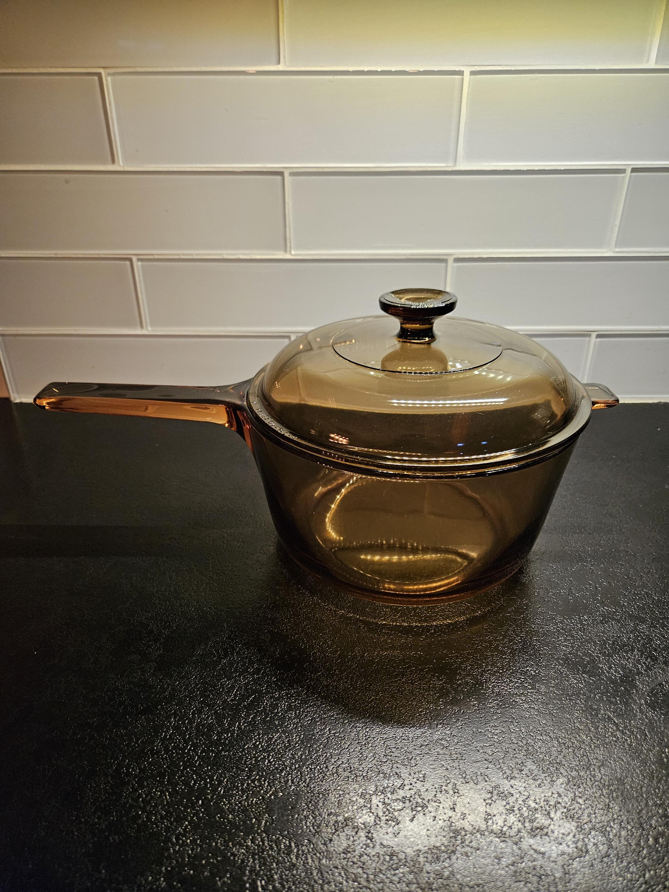 POÊLE 18,5 CM EN VERRE VISION CORNING FRANCE TBE