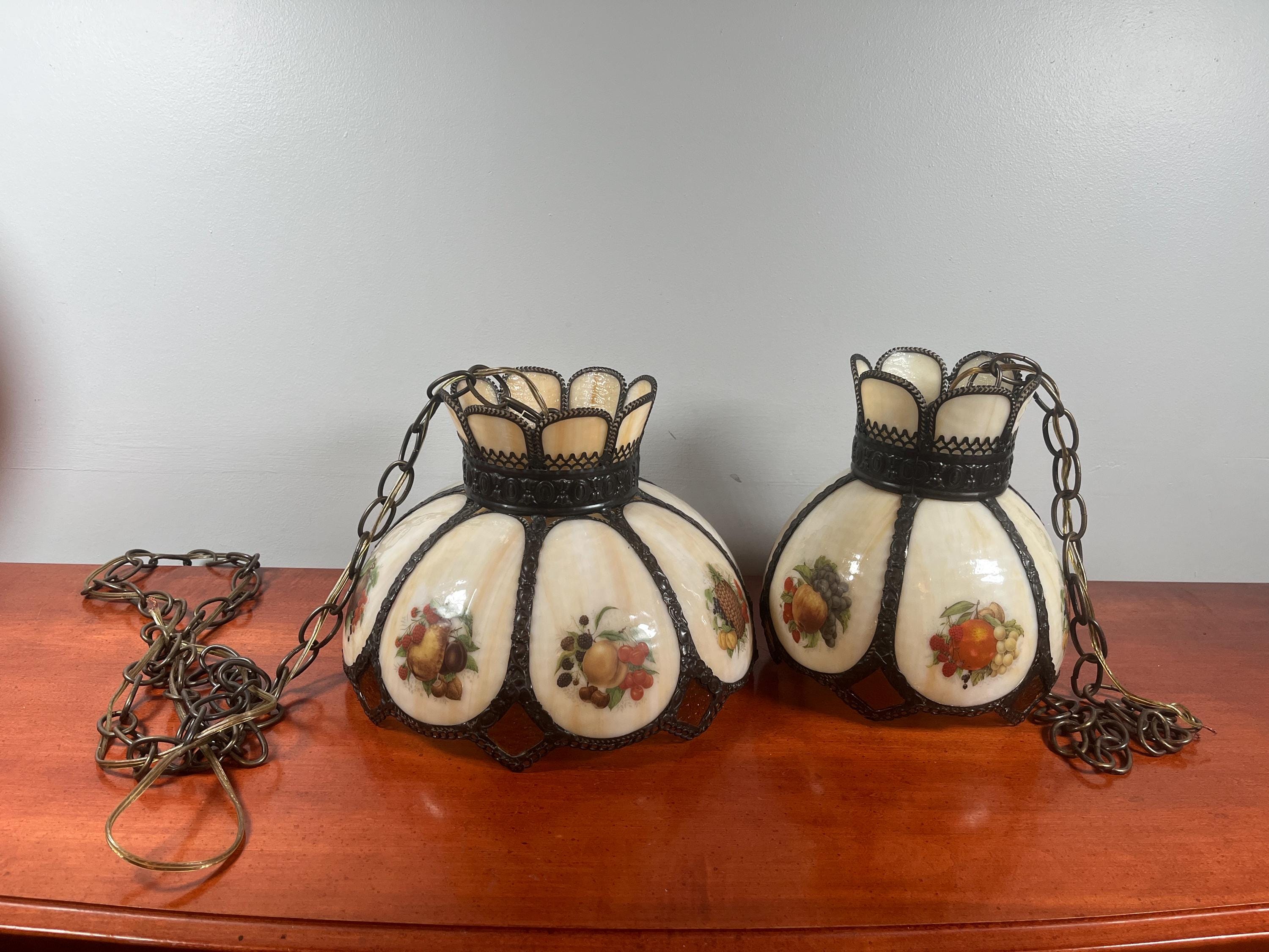 70s hanging lamp orange - Etsy 日本