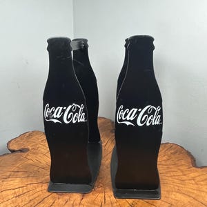 Juego de 2 expositores para menú de restaurante Coca Cola en metal negro