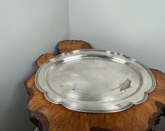 Plato de servir de plata Wallace Silverplate vintage de 16 pulgadas