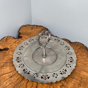 Plato para servir redondo de plata vintage EP.ON de cobre de W.M.Mount