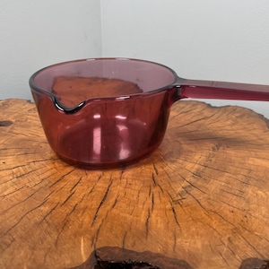 Panela vintage Corning Vision de vidro âmbar de 0,7L, fabricada na França entre 1983 e 1992 | Panela de vidro Vision Cookware