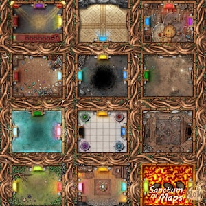 SPIEGEL DOOLHOF Battle Map, Scarlet Monastery, DnD Battle Map, D&D, Battlemap, Dungeons and Dragons, 5e, Roll20, Foundry, VTT, Digitale kaart
