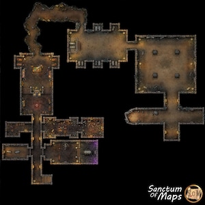 DARK CRYPT Battle Map, DnD Battle Map, D&D, Battlemap, Dungeons and Dragons, 5e, Roll20, Gießerei, VTT, Digital Map