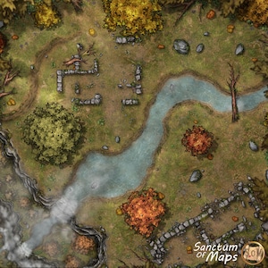 BOSRUÏNES Battle Map, DnD Battle Map, D&D, Battlemap, Dungeons and Dragons, 5e, Roll20, Foundry, VTT, Digitale kaart