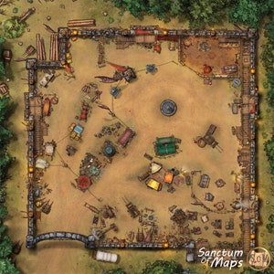 HANDELSMARKT Gevechtskaart, Scarlet Monastery, DnD Battle Map, D&D, Battlemap, Dungeons and Dragons, 5e, Roll20, Foundry, VTT, Digitale kaart