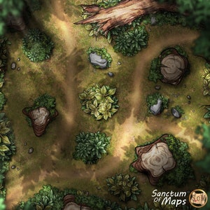Mappa di battaglia FORESTA GIGANTE, Mappa di battaglia DnD, D&D, Mappa di battaglia, Dungeons and Dragons, 5e, Roll20, Fonderia, VTT, Mappa digitale
