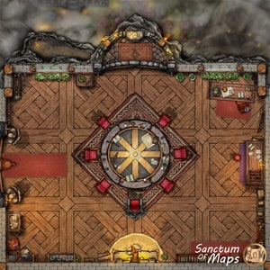 WAR ROOM Battle Map, Scarlet Monastery, DnD Battle Map, D&D, Battlemap, Dungeons and Dragons, 5e, Roll20, Foundry, VTT, Digitale kaart