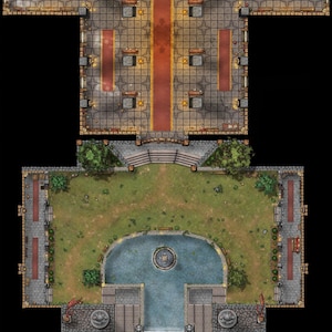 KATHEDRAAL Battle Map, Scarlet Monastery, DnD Battle Map, D&D, Battlemap, Dungeons and Dragons, 5e, Roll20, Foundry, VTT, Digitale kaart