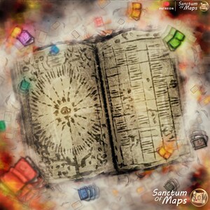 EVIL BOOK Dimension Battle Map, DnD Battle Map, D&D, Battlemap, Dungeons and Dragons, 5e, Roll20, Foundry, VTT, Digitale kaart
