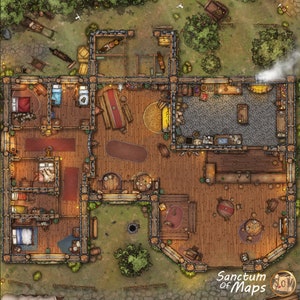 TAVERN/INN Karte, D&D Karte, 5e, Roll20, druckbare Karte, Digitale Karte, D&D Karte