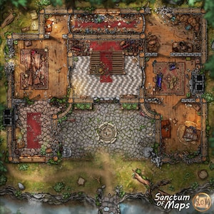 MANSION RUIN Battle Map, D&D Battle Map, D&D, Battlemap, Dungeons and Dragons, 5e, Roll20, Gießerei, VTT, Digital Map