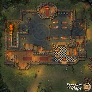 POTION FACTORY Battle Map, Scarlet Monastery, DnD Battle Map, D&D, Battlemap, Dungeons and Dragons, 5e, Roll20, Foundry, VTT, Digitale kaart