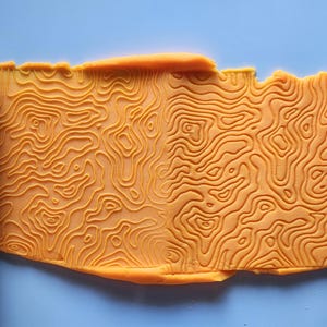 Topography Map Texture Roller for Clay | Contour Line Pattern Tool for Polymer Clay Pottery Ceramics | Topographic Relief Embossing Roller