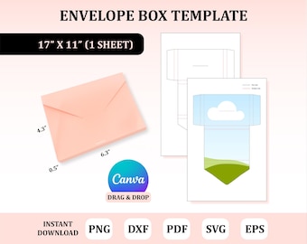 Envelope Box Template: 6x4 Packaging, Canva Design (Digital Download)