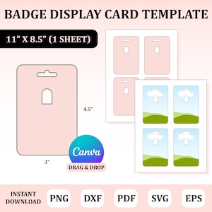 Badge Display Card Template, Badge Holder Card Template, Badge Reel Display Template, Badge Reel Display Card