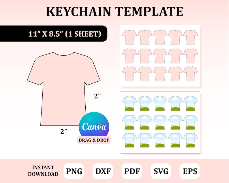 T-shirt Keychain Template, T-shirt Keychain , Keychain Sublimation ...