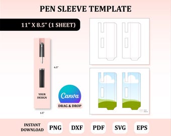 Pen Sleeve Template, Pen Sleeve Holder Template, Pen Display Template, Sleeve for Pen