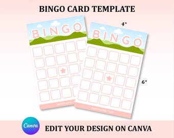 Bingo Kartenvorlage, Bingo Vorlage, Benutzerdefinierte Bingo, Bingo Canva Vorlage, Leere Bingo Vorlage, Bingokarte, Bingospiel Vorlage