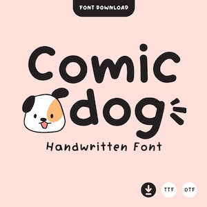 ComicDog Font, Cute Font, Handwritten Font, Handwriting Font, Goodnotes Font, Planner Font, Procreate Font, Cricut Font
