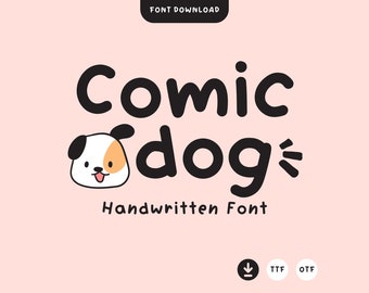 ComicDog Font, Cute Font, Handwritten Font, Handwriting Font, Goodnotes Font, Planner Font, Procreate Font, Cricut Font