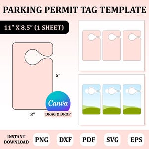 Könnte beinhalten: Eine druckbare Vorlage für Parkscheine. Die Vorlage enthält drei Parkscheine, die jeweils 7,6 cm x 12,7 cm groß sind. Die Vorlage ist für den Druck auf einem Blatt Papier im Format A4 ausgelegt.