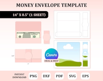 Money Envelope Template, Envelope for Money, DIY Money Holder, Money Holder Template