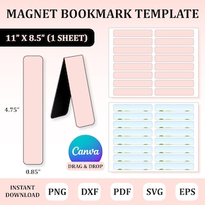 Magnet Bookmark Template, Magnet Bookmark SVG, Magnet Bookmark Sublimation, Bookmark Sublimation Template