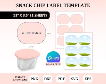 Snack Chip Label Template: DIY Canva Mini Labels
