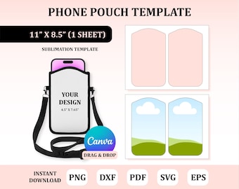 Phone Pouch Template, Crossbody Bag Template, Photo Bag Template, Bag Sublimation, Photo Bag Sublimation, Bag Blank Template