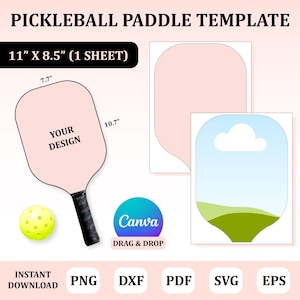 Pickleball Paddle Template, Pickleball Paddle Svg ,Custom Pickleball Paddle, Pickleball Paddle Sublimation