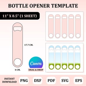 Bottle Opener Template, Stainless Steel Bottle Opener Template, Bottle Opener Sublimation, Bottle Opener Svg, Bottle Opener Cut File