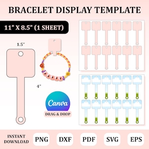 Bracelet Display Card Template, Necklace Display Card Template, Keychain Display Card Template, Jewelry Display Card Template