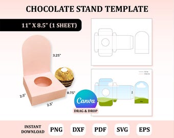 Chocolate Stand Template, Chocolate Stand, Chocolate Holder Template, Stand for Chocolate, Chocolate Box Stand, Chocolate Stand Party