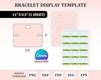 Bracelet Display Template, Jewelry Tag Template, Bracelet Tag Template, Necklace Tag Template, Necklace Display Template