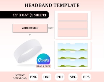 Headband Sublimation Template: DIY Personalized Design (Digital Download