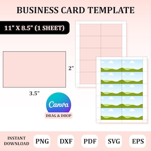 Modelo de cartão de visita, cartão de visita Canva, modelo de impressão de cartão de visita, cartão de visita Svg, cartão de visita DIY, cartão de visita em branco