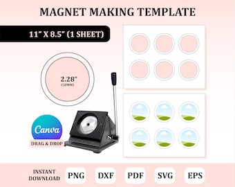Magnet Maker Template, Circle Fridge Magnet Template, Template for Magnet Maker Machine, Fridge Magnet Template, Photo Magnet Template