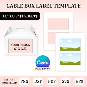 Gable Box Label Template, Gable Box Lable Svg, Gable Box Sticker, Diy Label for Gable Box
