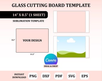 Glass Cutting Board Template, Glass Cutting Board Sublimation, Sublimation Template, Cutting Board Glass Template
